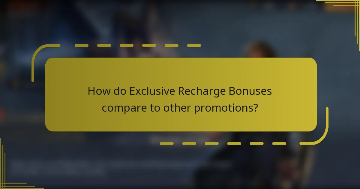 How do Exclusive Recharge Bonuses compare to other promotions?