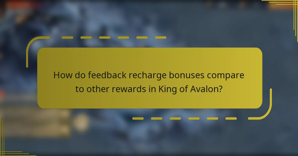 How do feedback recharge bonuses compare to other rewards in King of Avalon?