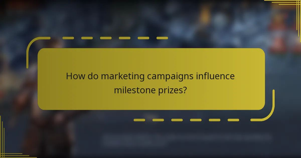 How do marketing campaigns influence milestone prizes?
